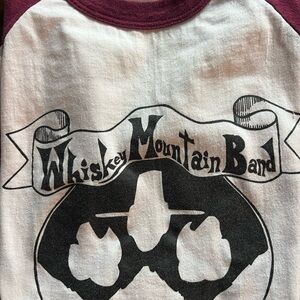 Vintage 80s Whisky Mountain Band Shirt - White and Maroon